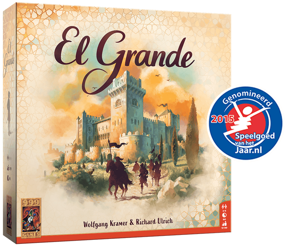 El Grande board game box featuring medieval castle artwork and 2015 award sticker design.