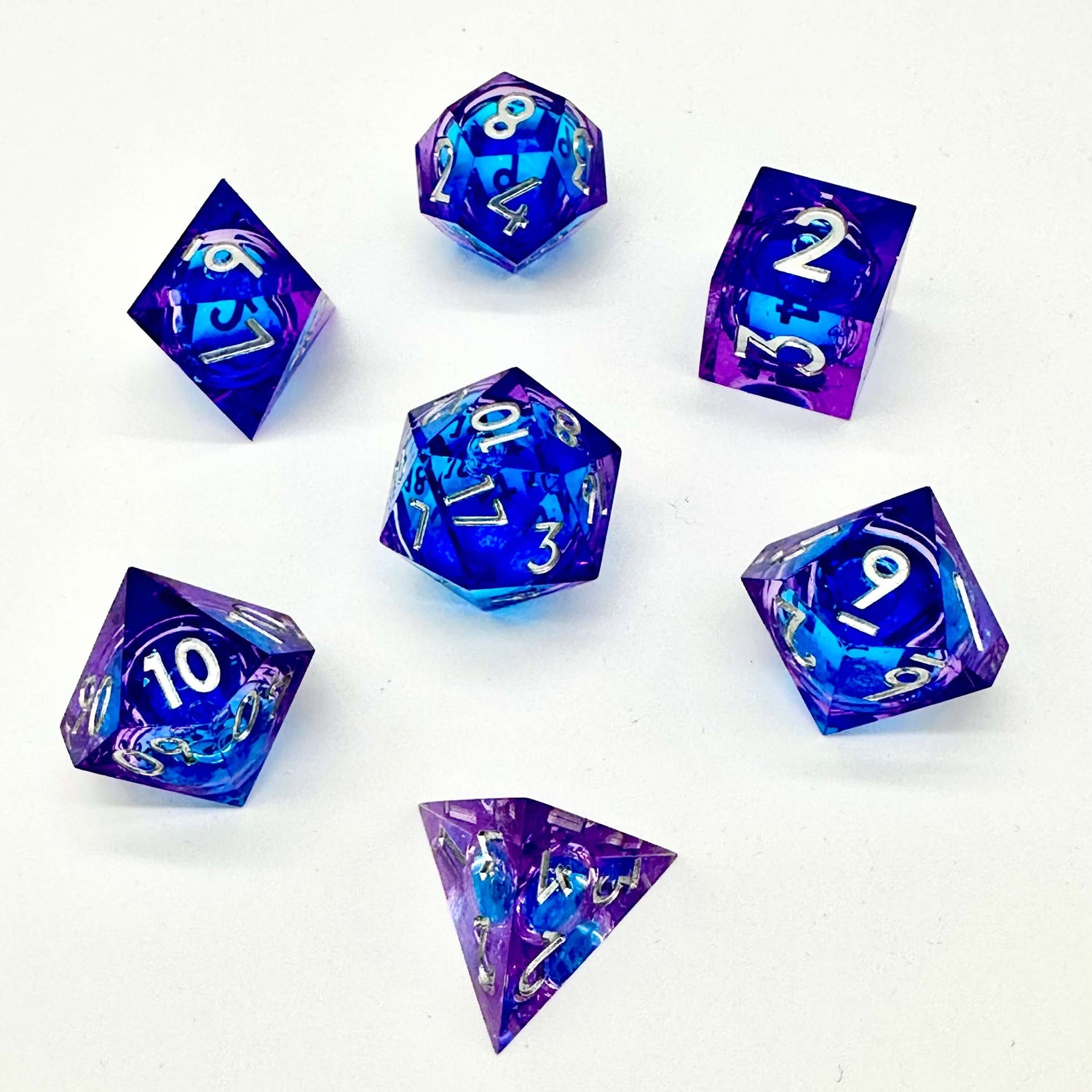 Blue Bane Liquid Core RPG Dice Set