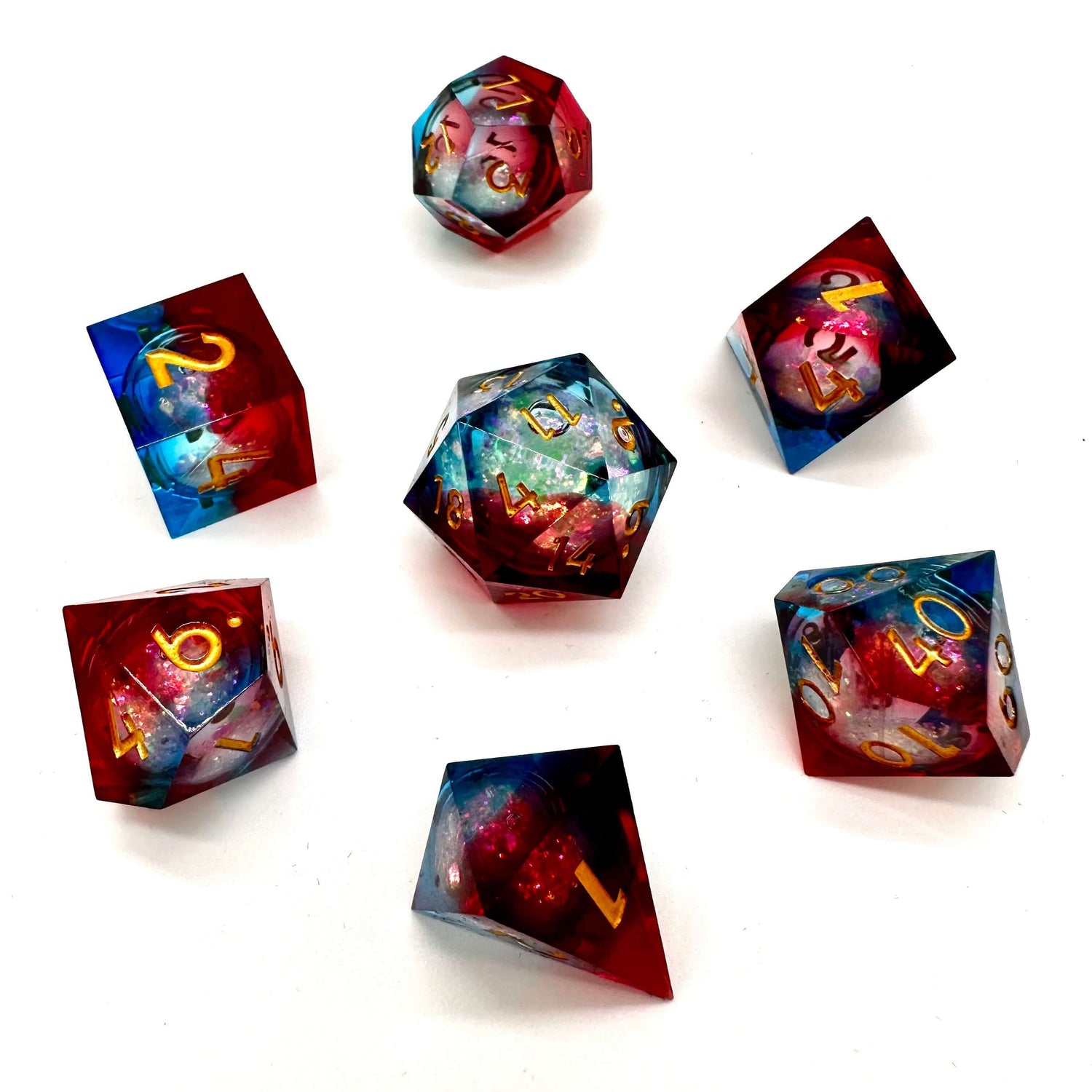 Fire and Ice Liquid Core RPG Dice Set