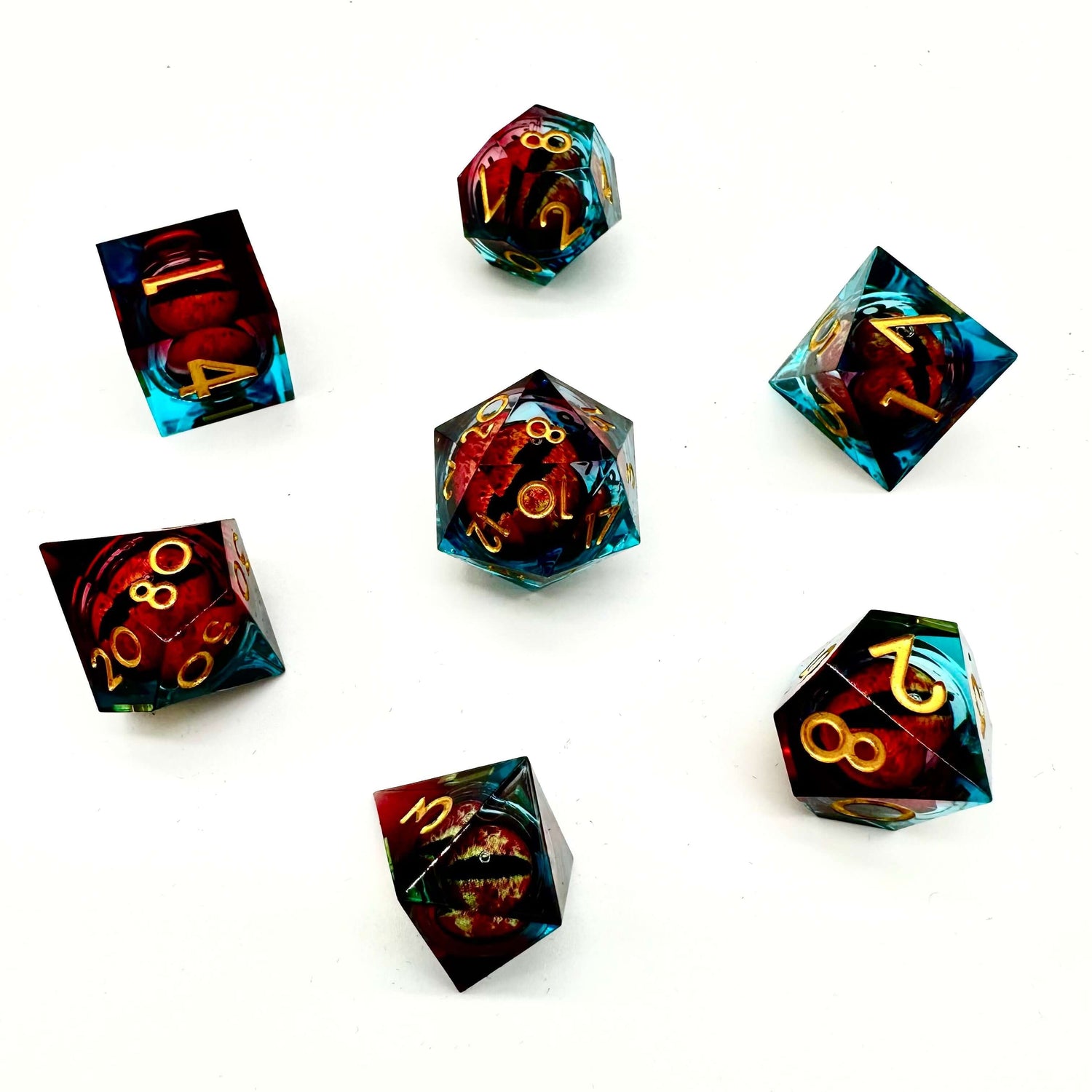 Chromatic Dragon's Gaze Floating Eye RPG Dice Set