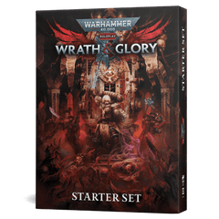 Warhammer 40K Wrath & Glory RPG Starter Set box with dark and epic artwork.